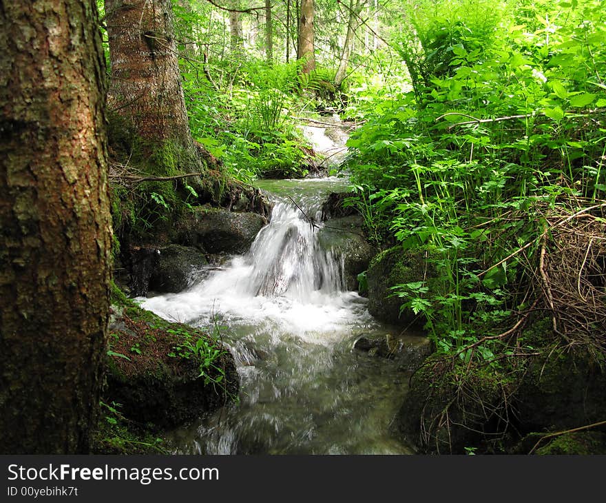 Waterfall in tirol in spring