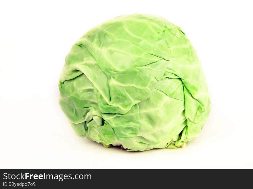 Fresh Cabbage on white background