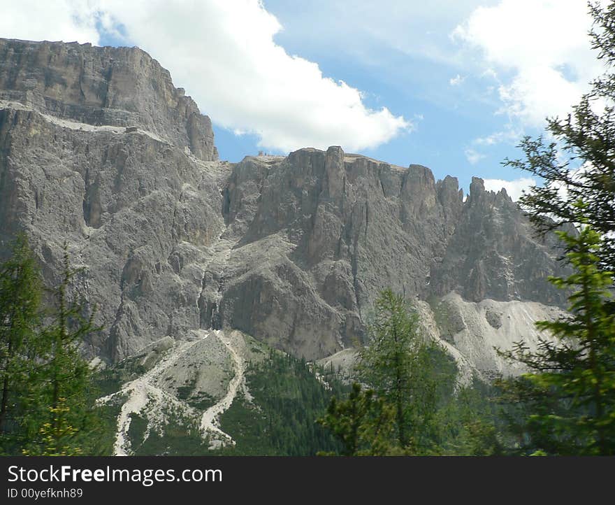 A moutain range in the north of Italy amongst the summer firs. A moutain range in the north of Italy amongst the summer firs