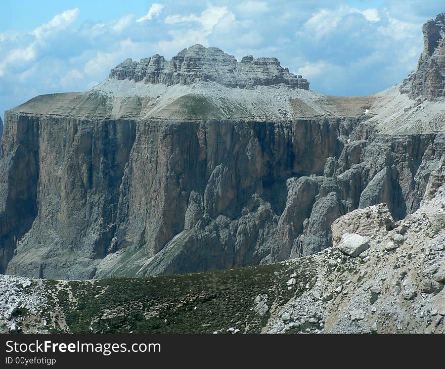 This mountain in the Dolomites looks likes somebodys smoothed around the edges!. This mountain in the Dolomites looks likes somebodys smoothed around the edges!