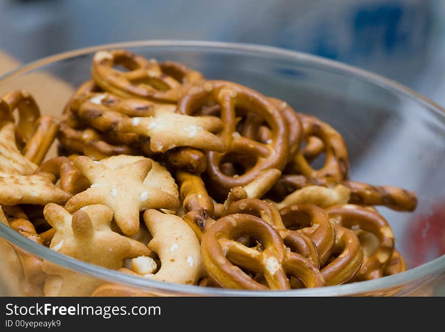 Cookies with sesame in a glass plate close-up. Cookies with sesame in a glass plate close-up