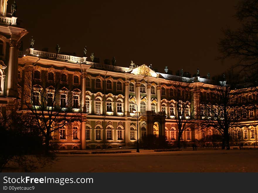 Beautiful illumination of building in the night city