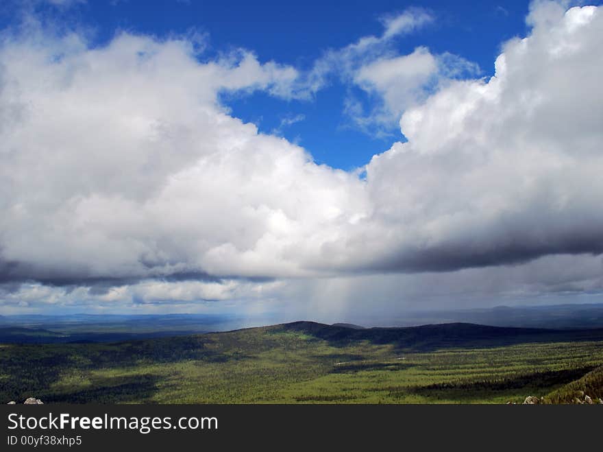 Rain in mountains