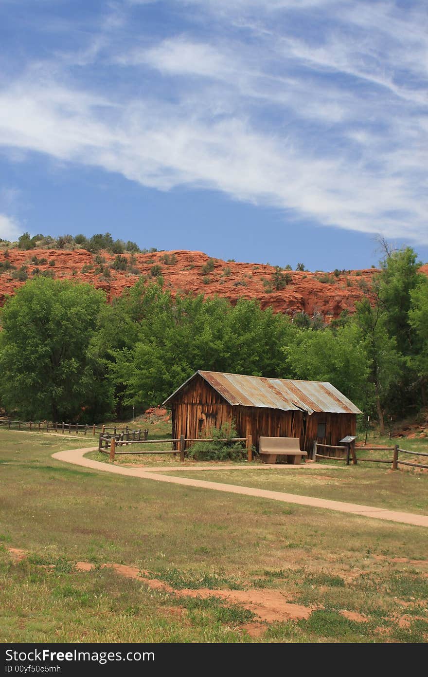 Old wild west scenic settler ranch at Red Rock Crossing of Red Rock state park near Sedona, Arizona. Old wild west scenic settler ranch at Red Rock Crossing of Red Rock state park near Sedona, Arizona.