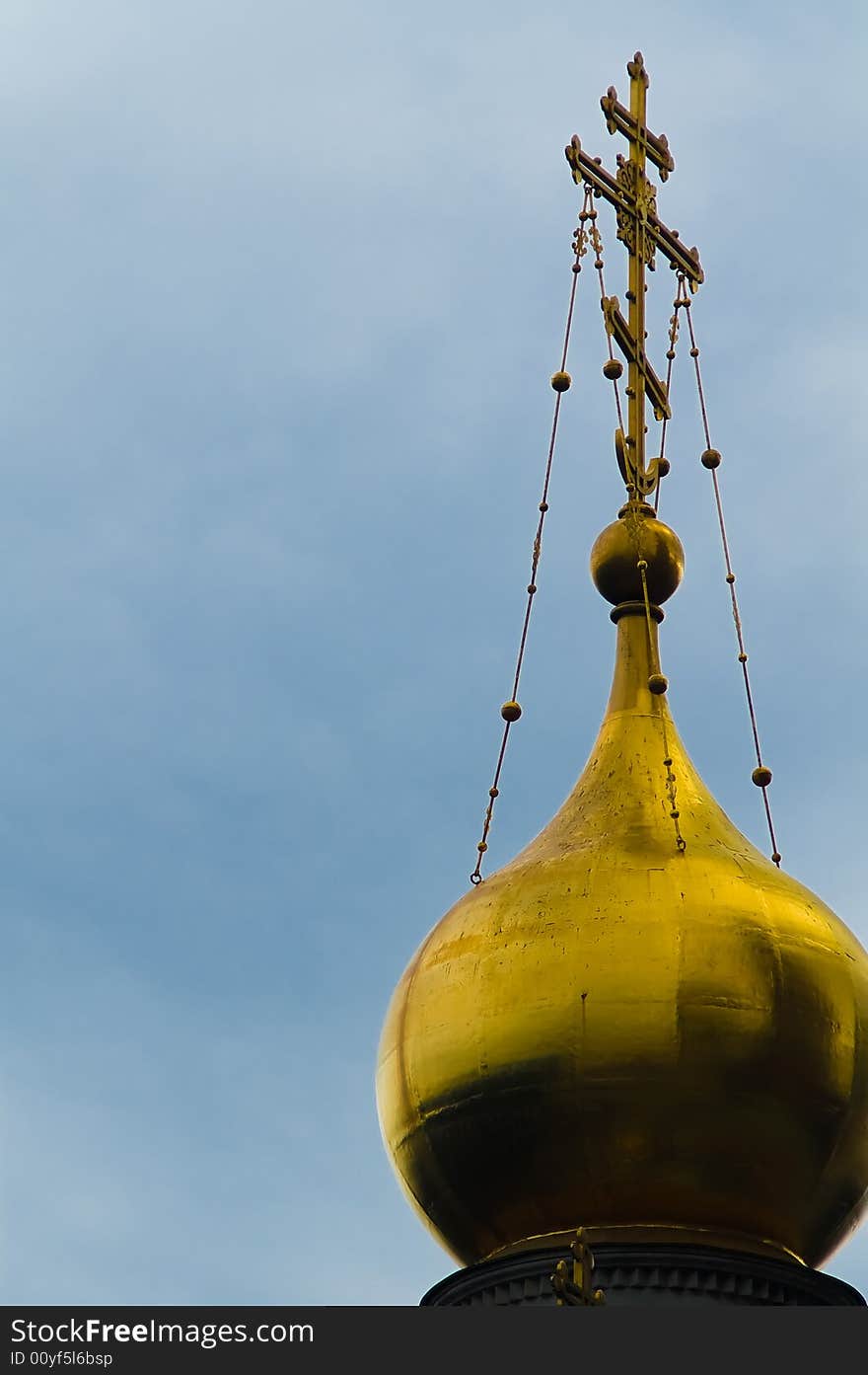 Christian Cross On Gold Cupola