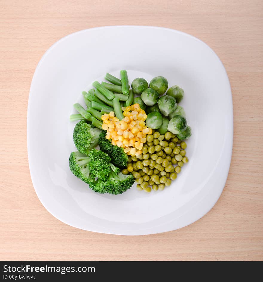 Fresh vegetables in white dish