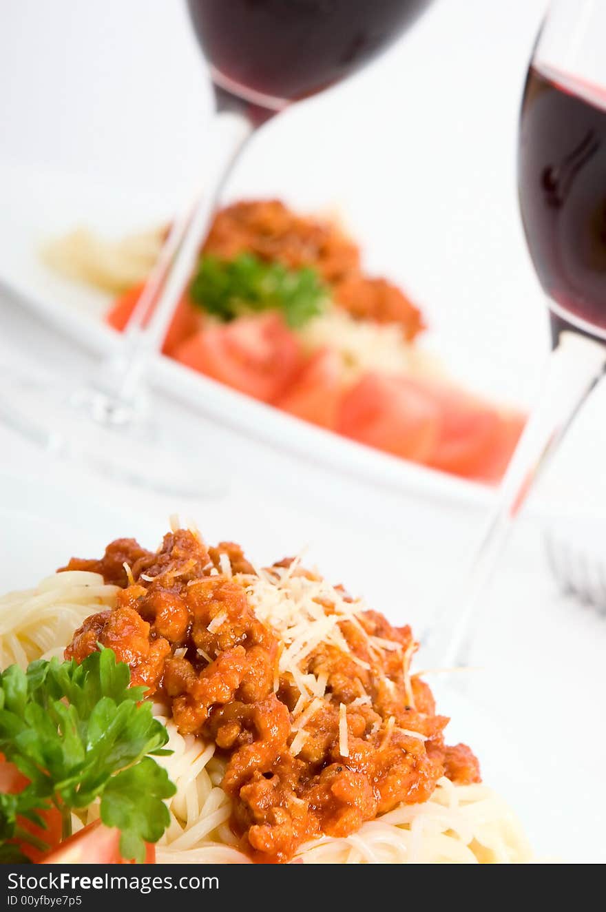 Italian pasta with bolognese sauce