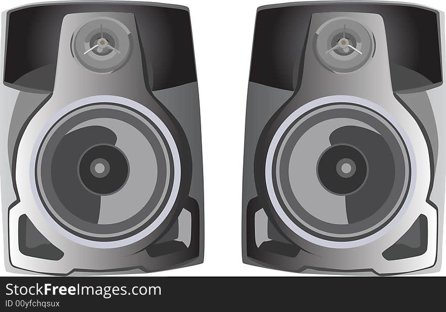 Vector illustration of two woofers