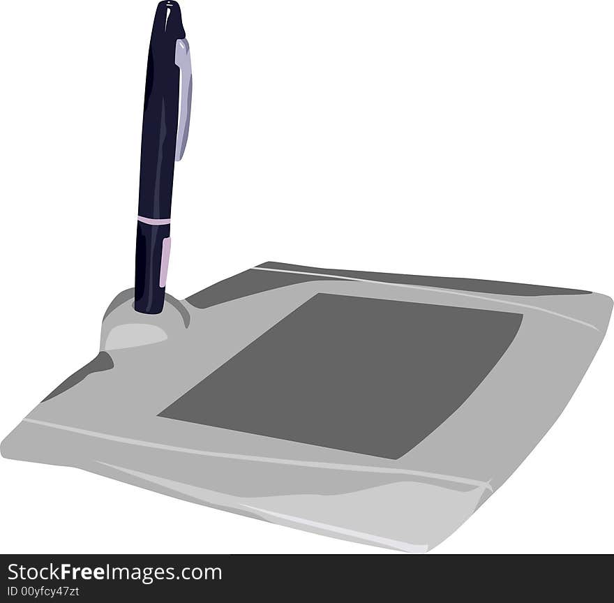 Vector illustration of pen tablet