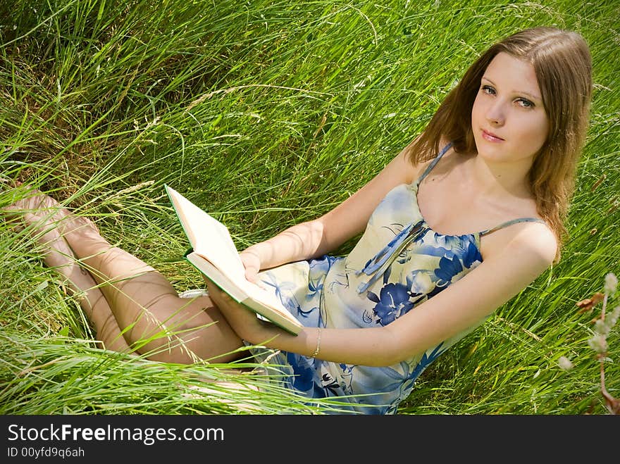 Romantic Girl With Book