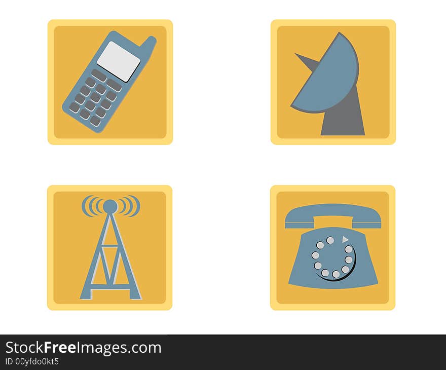 Connections icon set. Vector illustration