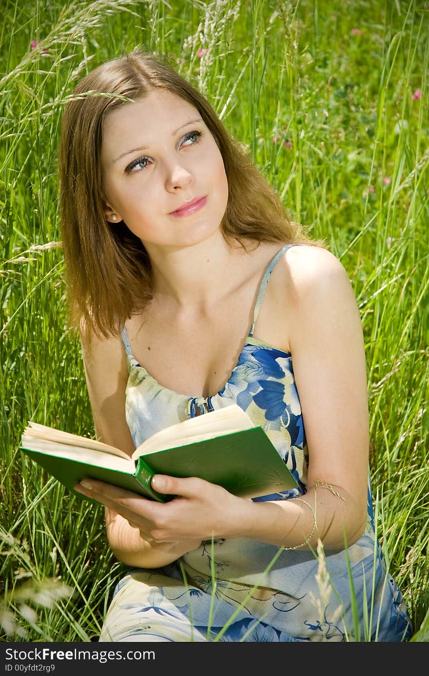 Romantic Girl With Book