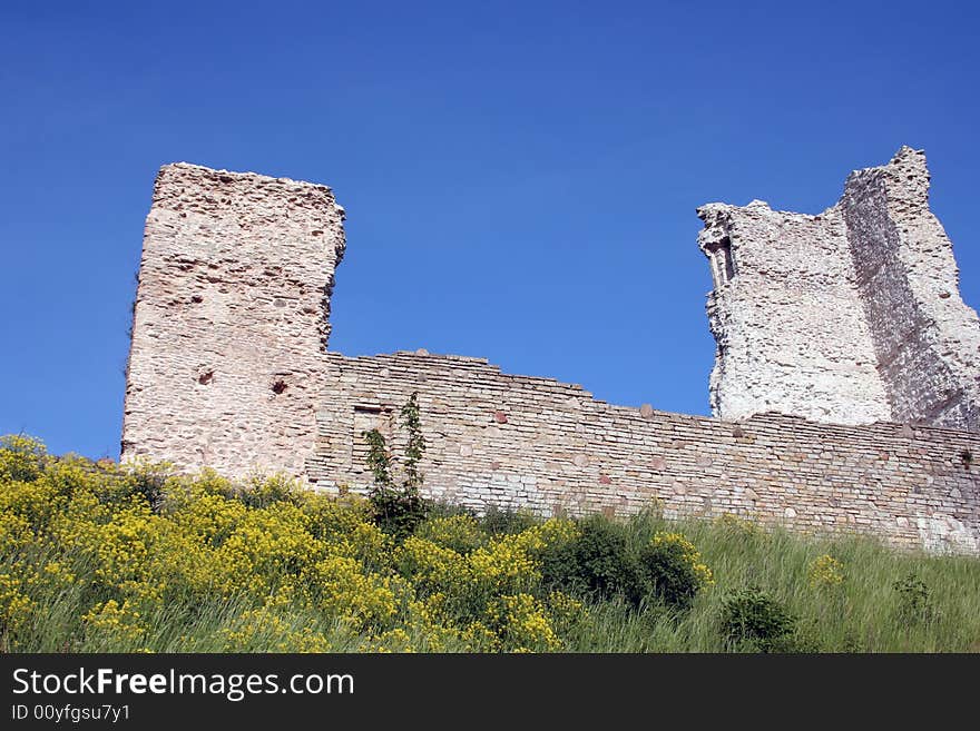 Ruins of a fortress on a hill in Rakvere, Estonia. Ruins of a fortress on a hill in Rakvere, Estonia