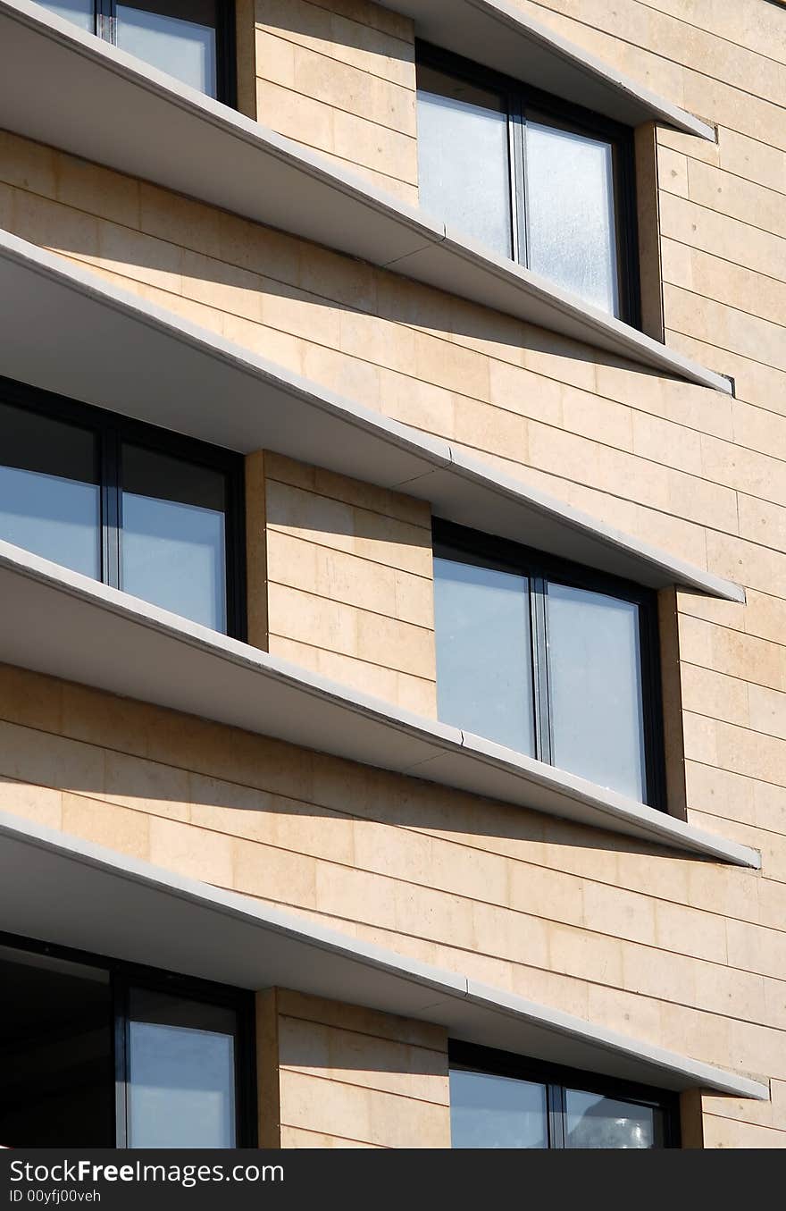 Close-up image of modern skyscraper building facade