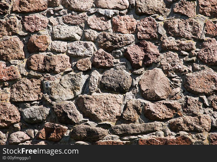 Granite blocks in an old fortification. Granite blocks in an old fortification