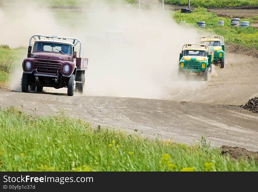 Lorry in competition in rally off-road. Lorry in competition in rally off-road