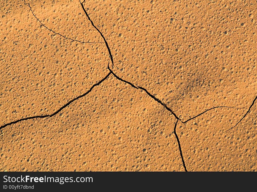 Rough surface broken by cracks. Rough surface broken by cracks