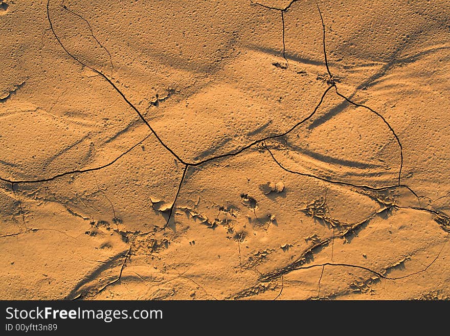 Rough surface broken by cracks. Rough surface broken by cracks