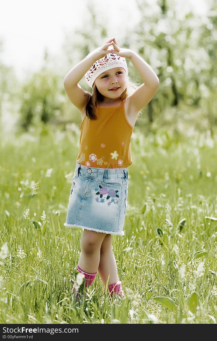 The beautiful girl on the nature