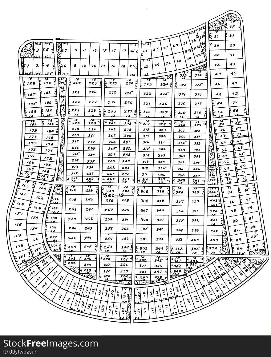 A diagram of plot layout for a cemetary. A diagram of plot layout for a cemetary.