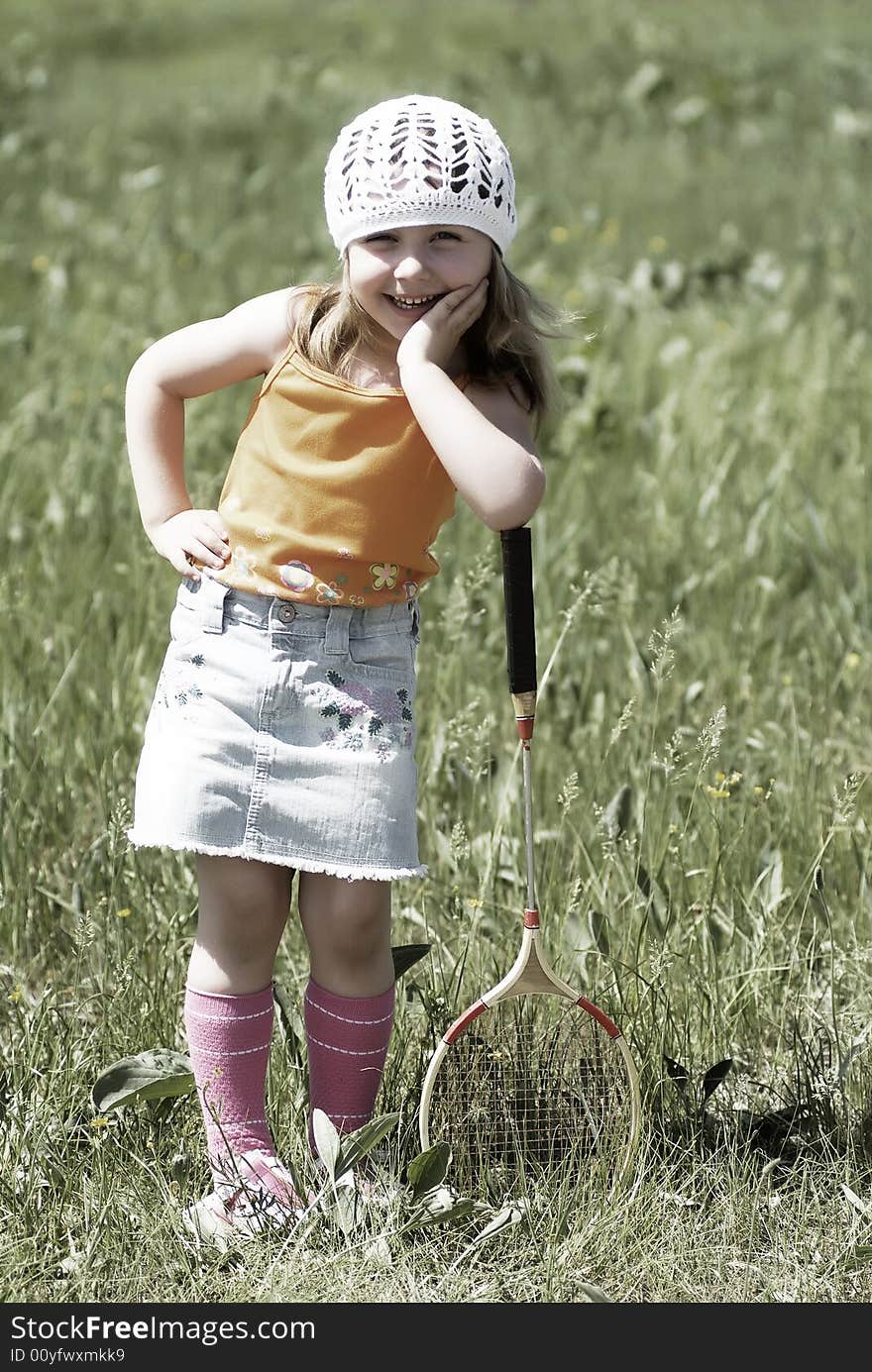 The beautiful girl on the nature