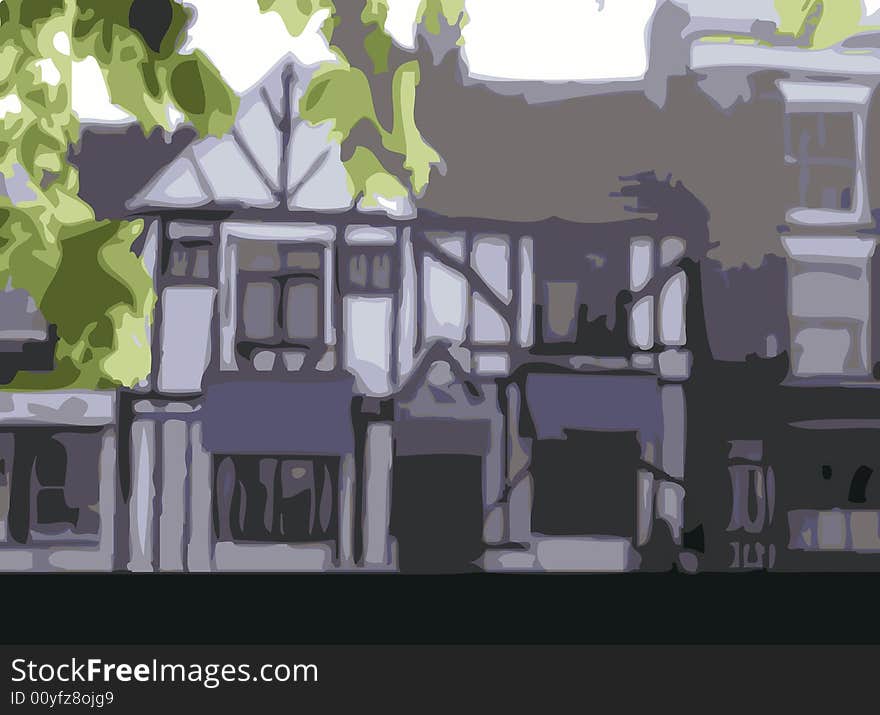 A Victorian style traditional building, in scalable vector illustrated format. A Victorian style traditional building, in scalable vector illustrated format.