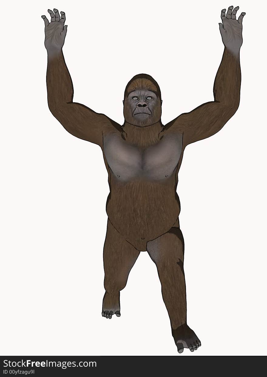 Cartoon Gorilla Flailing Arms