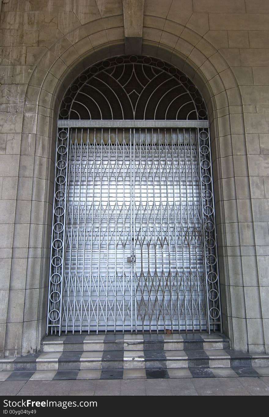 A shot of a old metal gate