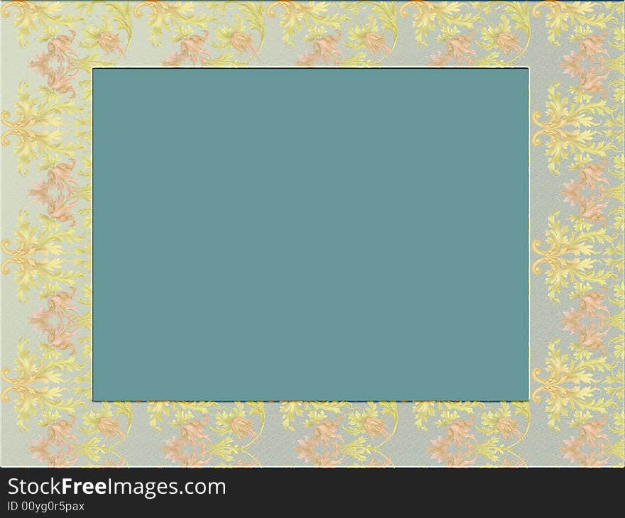 Floral frame in satined texture with art deco style