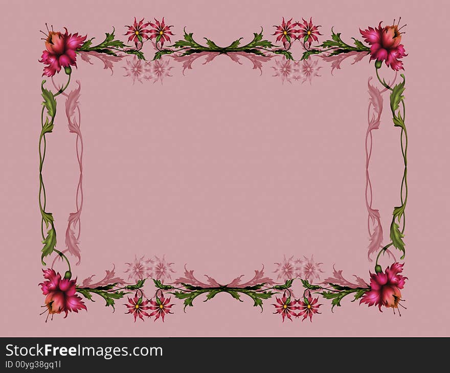 Vintage wallpaper and floral frame with texture shadow for text and image. Vintage wallpaper and floral frame with texture shadow for text and image