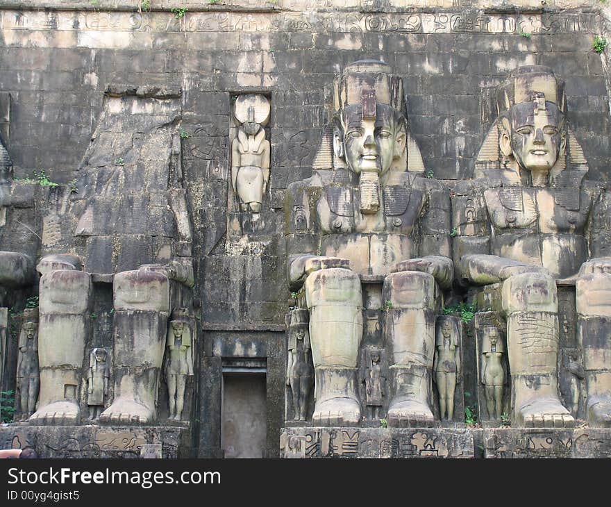 Abu Simbel Temple's replica in a theme park in Shengzheng, China