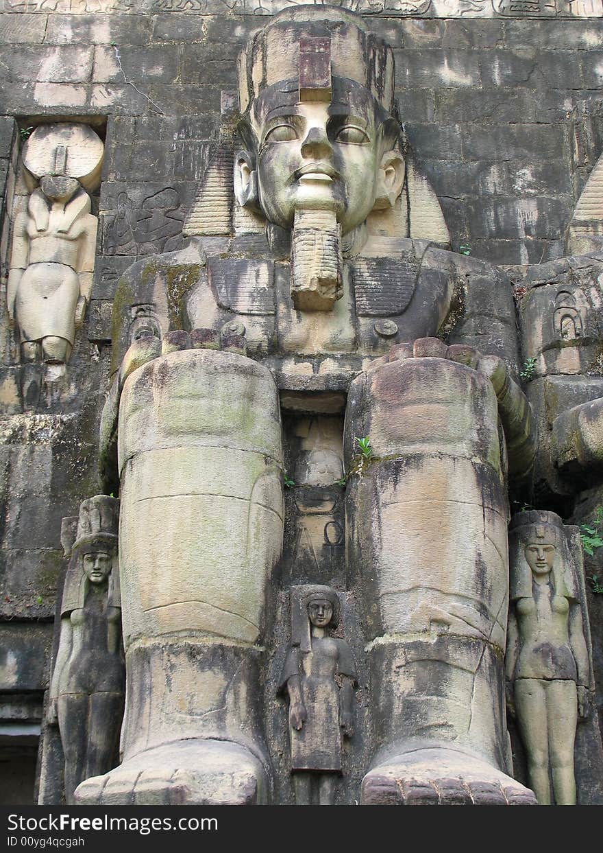 Abu Simbel Temple's replica in a theme park in Shengzheng, China