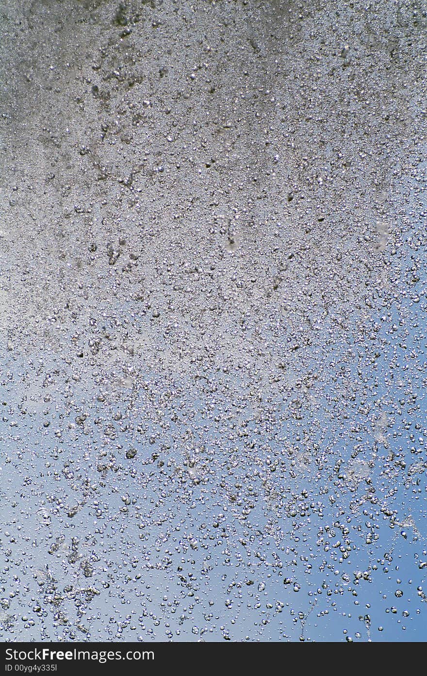 Water drops on the blue sky