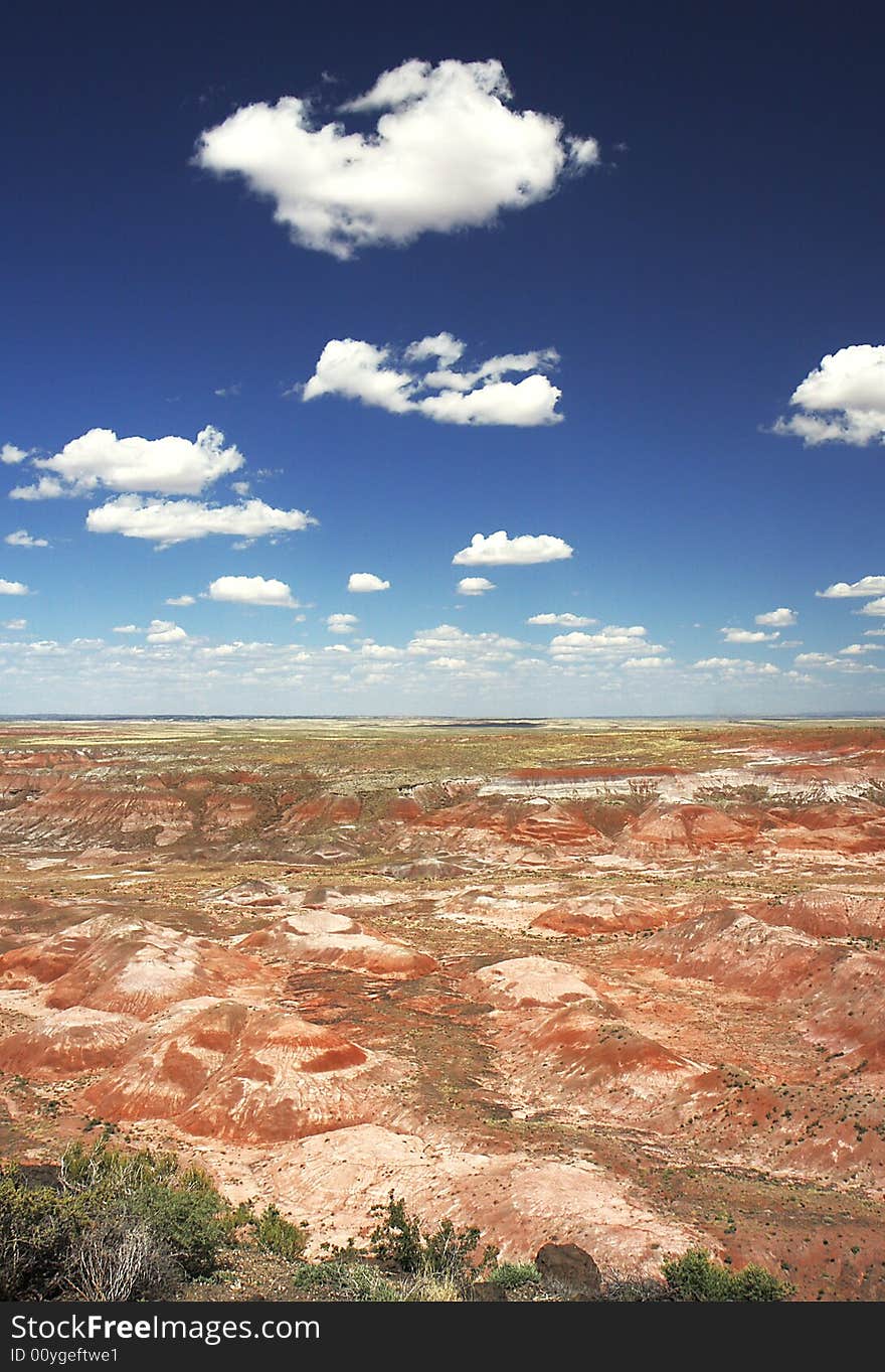 View of panorama Painting Desert in Petrified Forest NP. View of panorama Painting Desert in Petrified Forest NP