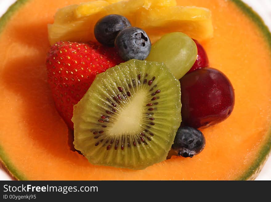 Fruits on a withe background.