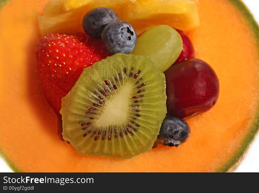 Fruits on a withe background.