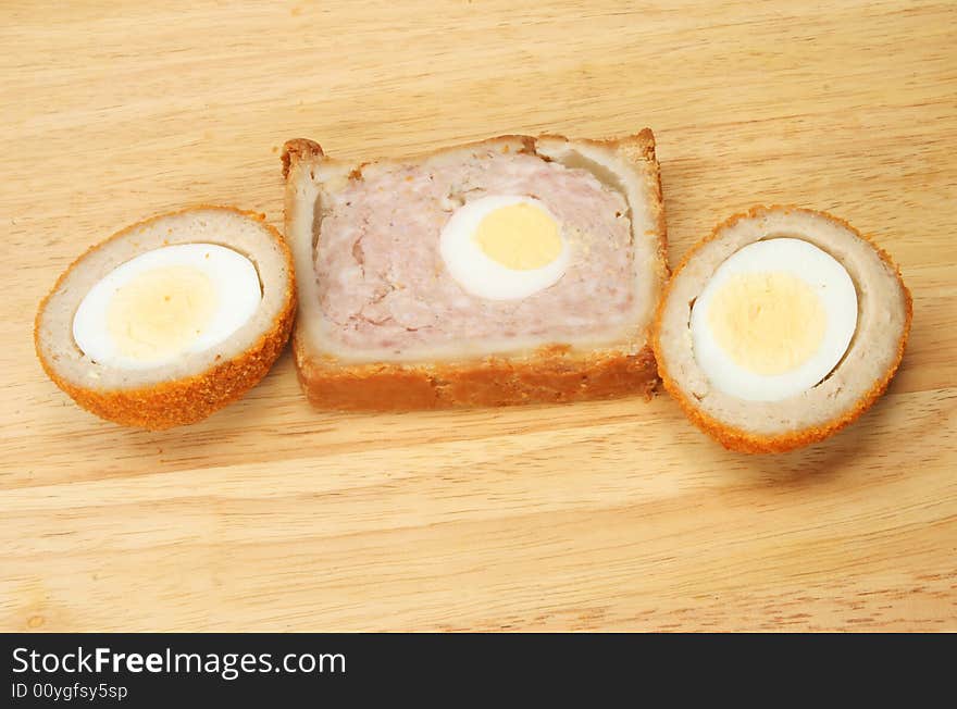 Gala pie and scotch eggs