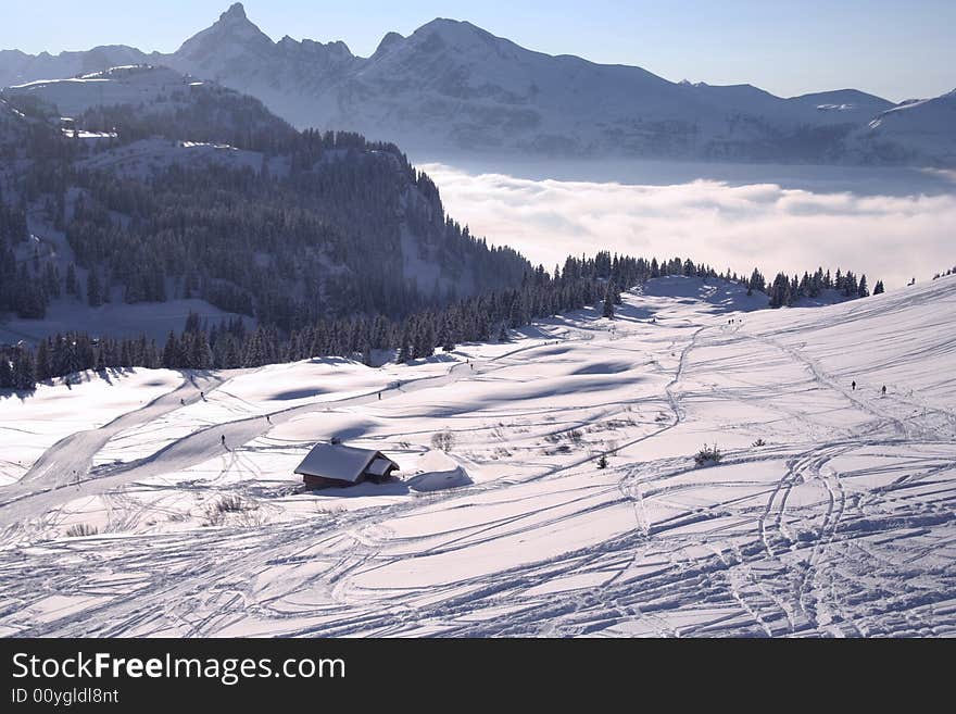 Alps in sunset light