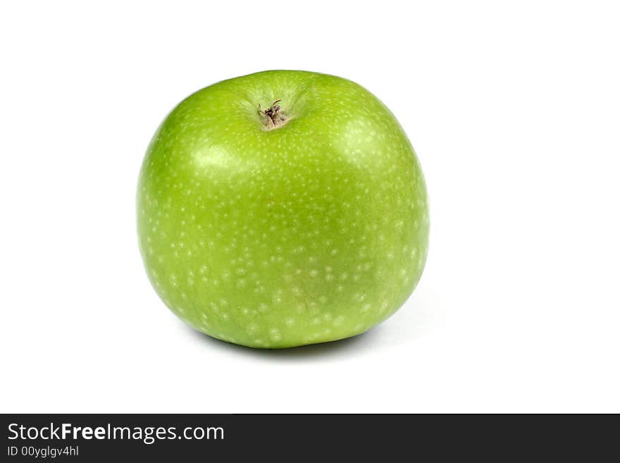 One Green Apple isolated on white background