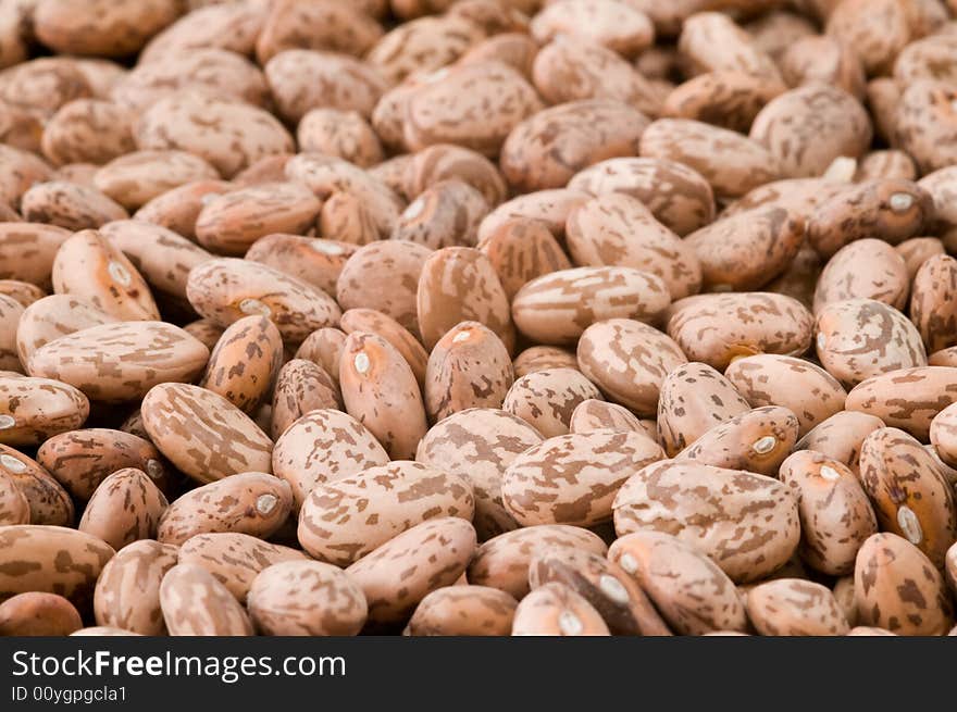 Close-up of raw dried beans, isometric view