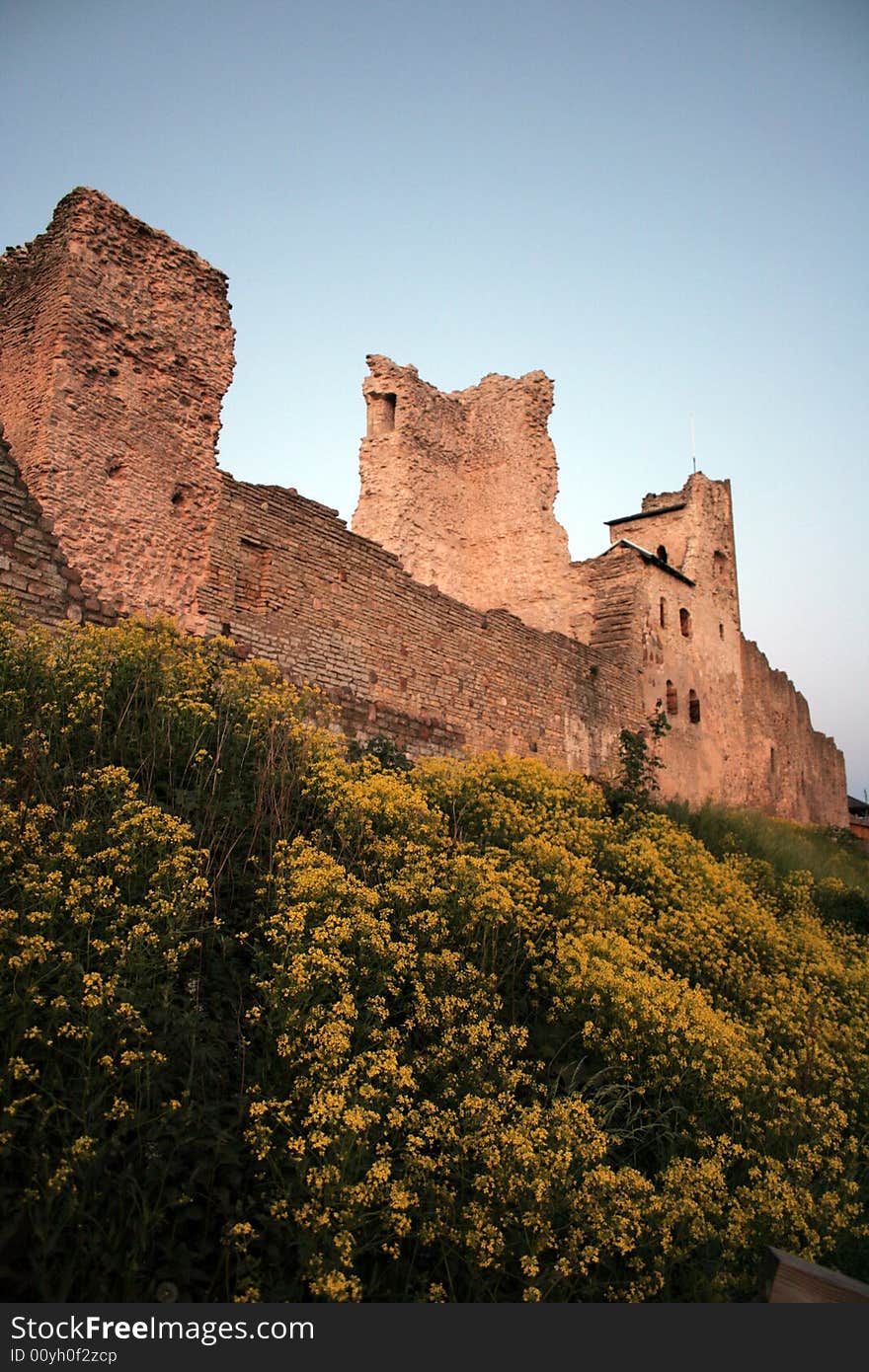 Ruins of a fortress on a hill in Rakvere, Estonia. Ruins of a fortress on a hill in Rakvere, Estonia