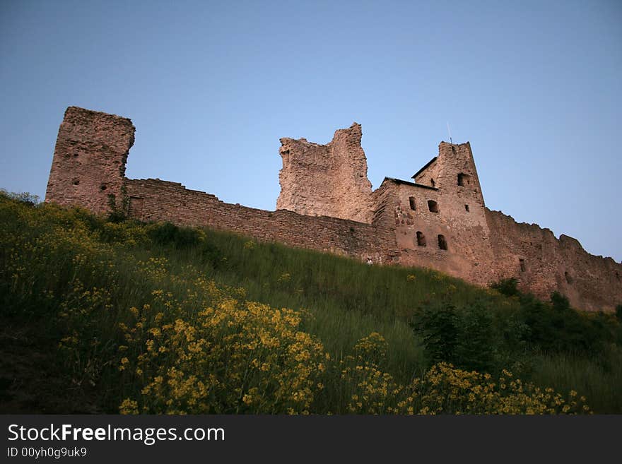 Ruins of a fortress on a hill in Rakvere, Estonia. Ruins of a fortress on a hill in Rakvere, Estonia