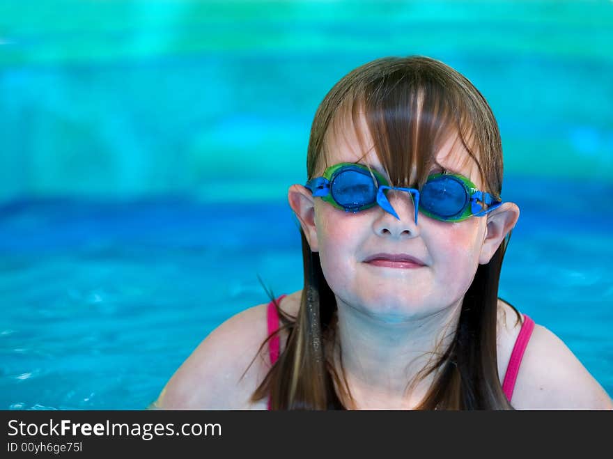 Young Girl With Swimming Goggles