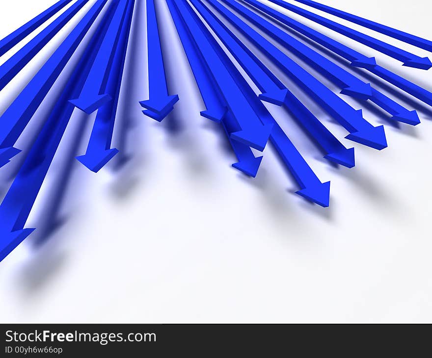 Blue Arrow abstract background on white