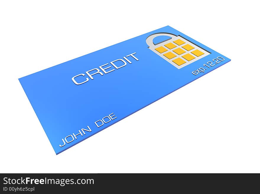 Credit card with secure lock symbol. Credit card with secure lock symbol