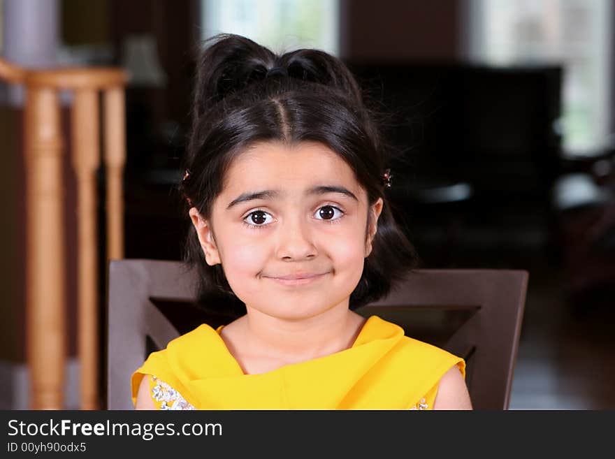 Little girl in east indian clothes