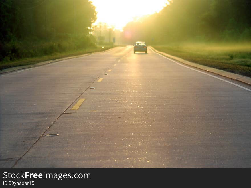 Star a new day driving in the morning dew.