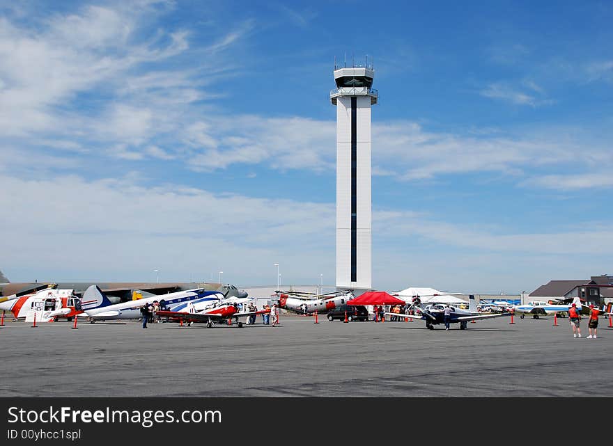 Airplane on an airfield