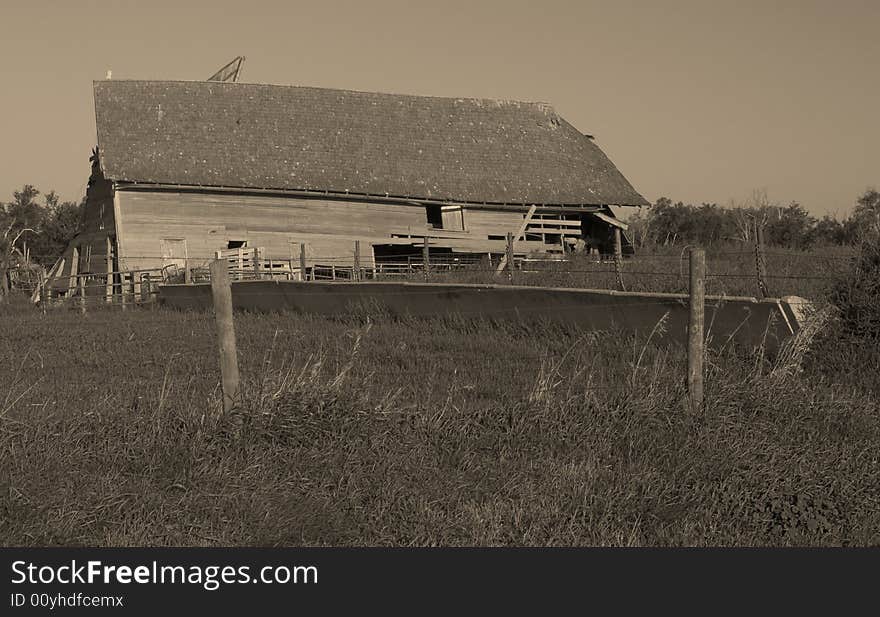 A rustic barn located in eastern South Dakota.