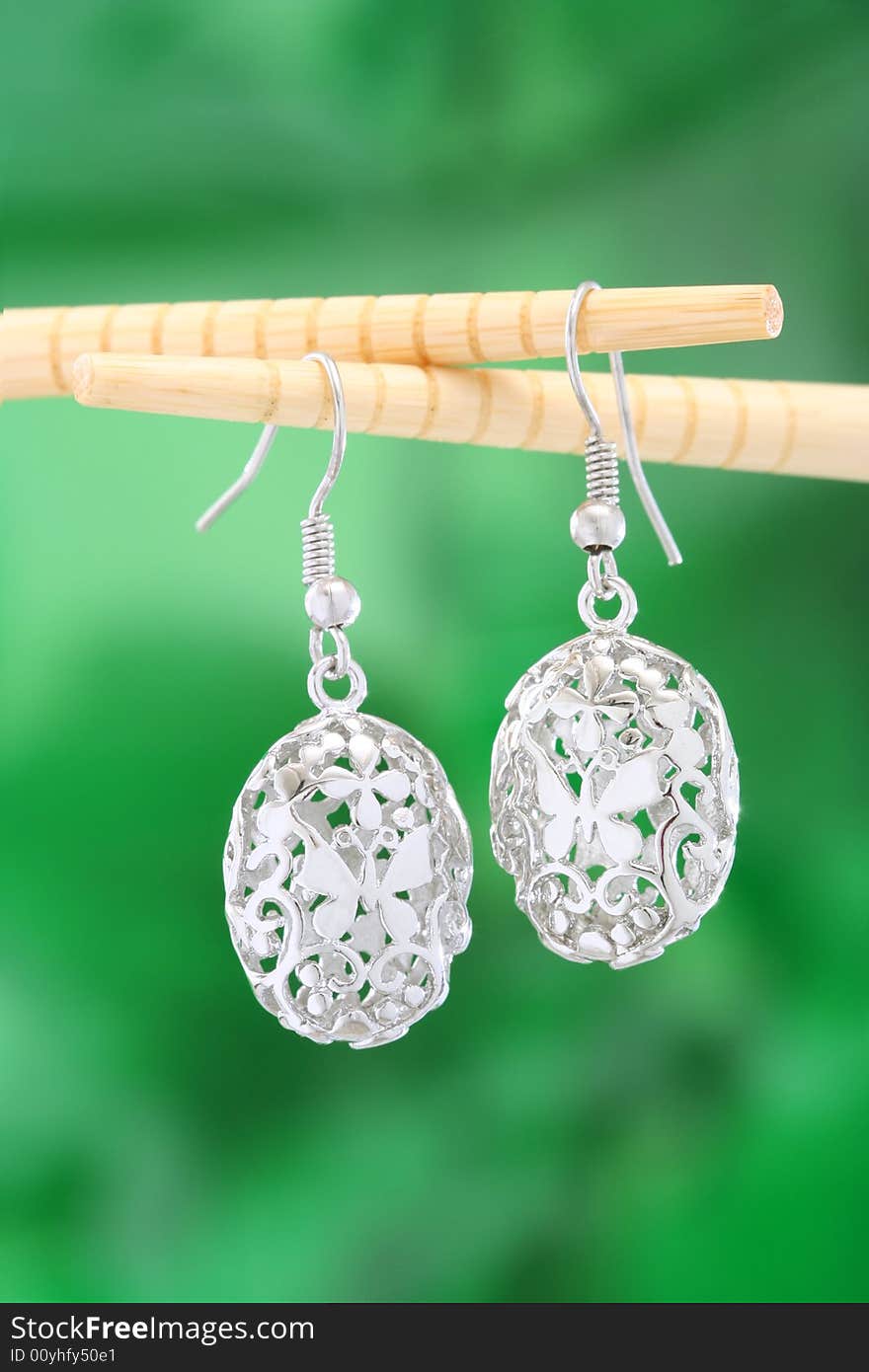 A pair of filigree earring